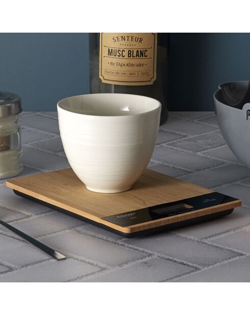 Balance de cuisine rectangulaire Bambou marron - 5kg