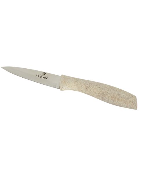 4 Couteaux et éplucheur manche fibre de blé beige - 4.4x31.3 cm