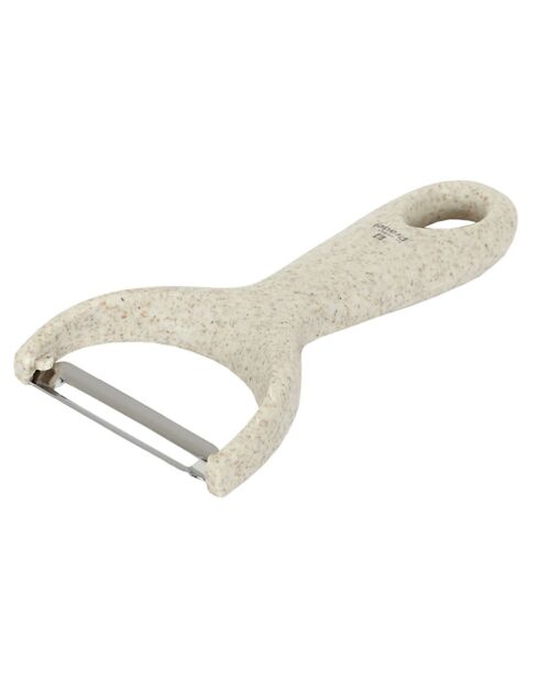 4 Couteaux et éplucheur manche fibre de blé beige - 4.4x31.3 cm