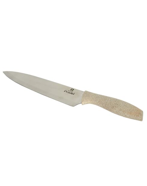 4 Couteaux et éplucheur manche fibre de blé beige - 4.4x31.3 cm