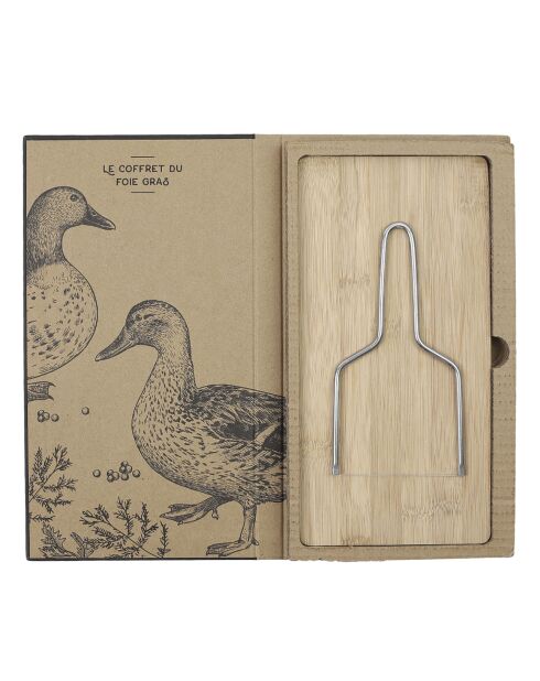 Coffret foie gras lyre et planche de découpe marron - 28x14.2 cm