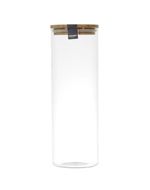Bocal en Verre et Bambou transparent - 2 L