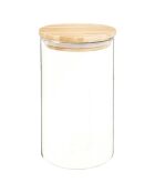 Bocal en Verre et Bambou transparent - 10.3x25 cm
