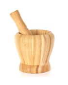 Pilon et Mortier en Bambou marron - 10.5x16.7 cm
