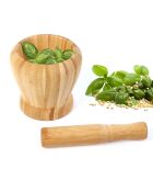 Pilon et Mortier en Bambou marron - 10.5x16.7 cm