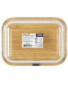 Lunch box en Verre et Bambou transparent - 20x14.8x6.5 cm