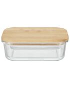 Lunch box en Verre et Bambou transparent - 20x14.8x6.5 cm