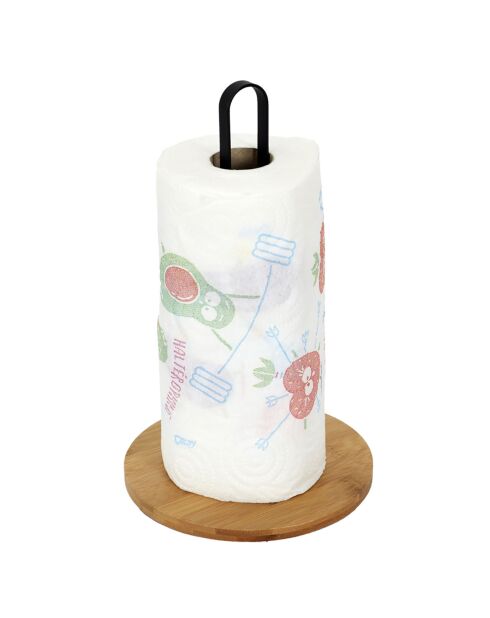 Porta asciugamani di carta marrone/nero - 16x16x27,4 cm