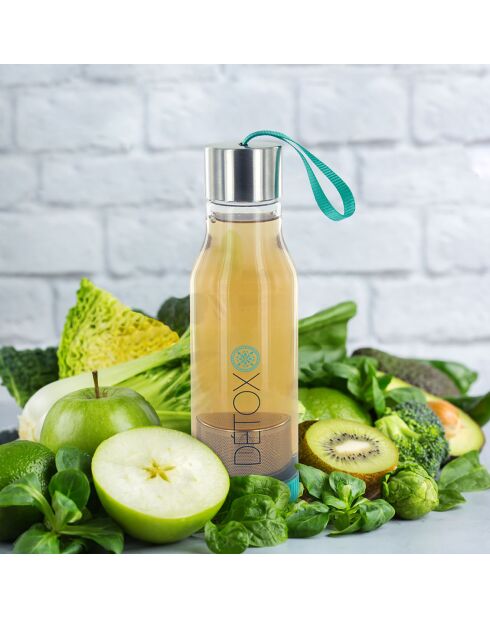 Bouteille de transport avec infuseur à thé coloris aléatoire vert, rose ou bleu - 50 cl