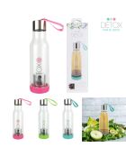 Bouteille de transport avec infuseur à thé coloris aléatoire vert, rose ou bleu - 50 cl