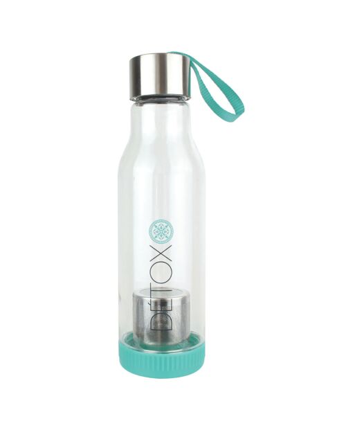 Bouteille de transport avec infuseur à thé coloris aléatoire vert, rose ou bleu - 50 cl