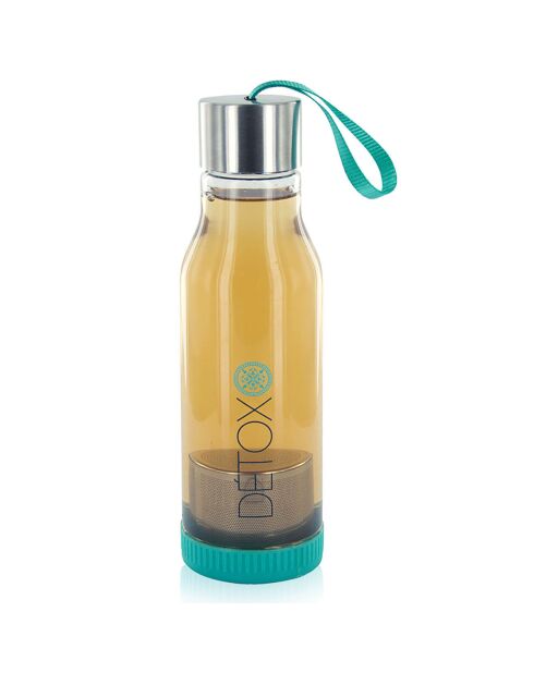 Bouteille de transport avec infuseur à thé coloris aléatoire vert, rose ou bleu - 50 cl