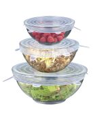 3 Couvercles flexibles transparents - D.20.5 cm