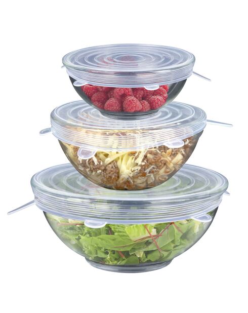 3 tapas flexibles transparentes - D.20,5 cm