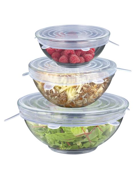 3 Couvercles flexibles transparents - D.20.5 cm