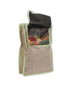 Sac de conservation fruits et légumes sable/vert  - 30x46 cm