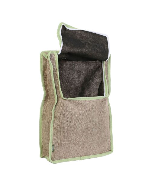 Borsa portafrutta e verdura sabbia/verde - 30x46 cm