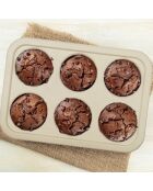 4 Moules cuisson en canne à sucre muffins beiges - 27x18.5 cm
