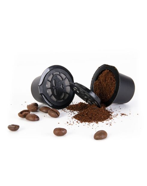 3 capsule riutilizzabili compatibili Nespresso nere/bianche - 4x3,8x3 cm