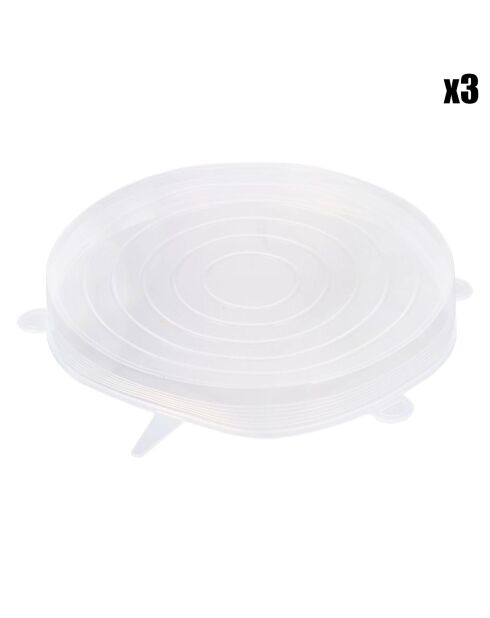 3 Couvercles flexibles transparents - D.20.5 cm