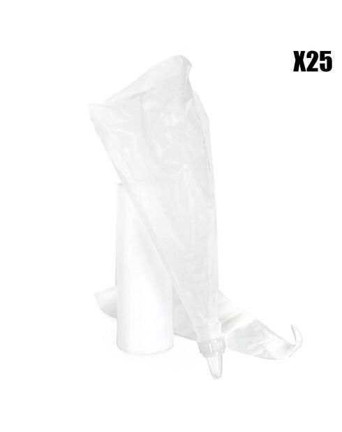 25 Poches jetables + 1 douille - 18x28 cm