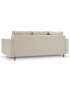 Canapé Velours Convertible 3 places  avec Coffre Cartadera beige - 222x100x92 cm