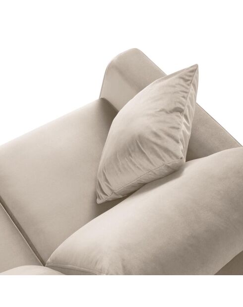 Canapé Velours Convertible 3 places  avec Coffre Cartadera beige - 222x100x92 cm