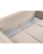 Canapé Velours Convertible 3 places  avec Coffre Cartadera beige - 222x100x92 cm