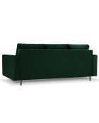 Canapé Velours Convertible 3 places  avec Coffre Cartadera vert bouteille - 222x100x92 cm