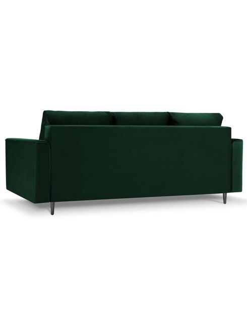 Canapé Velours Convertible 3 places  avec Coffre Cartadera vert bouteille - 222x100x92 cm