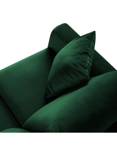 Canapé Velours Convertible 3 places  avec Coffre Cartadera vert bouteille - 222x100x92 cm