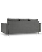 Canapé Velours Convertible 3 places  avec Coffre Cartadera gris clair - 222x100x92 cm