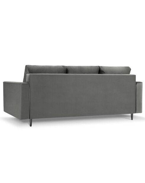 Canapé Velours Convertible 3 places  avec Coffre Cartadera gris clair - 222x100x92 cm