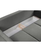 Canapé Velours Convertible 3 places  avec Coffre Cartadera gris clair - 222x100x92 cm
