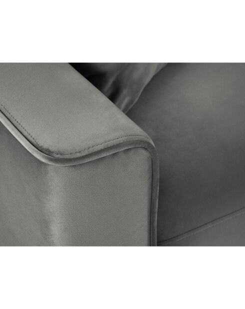 Canapé Velours Convertible 3 places  avec Coffre Cartadera gris clair - 222x100x92 cm