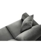 Canapé Velours Convertible 3 places  avec Coffre Cartadera gris clair - 222x100x92 cm