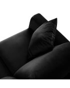 Canapé Velours Convertible 3 places  avec Coffre Cartadera noir - 222x100x92 cm
