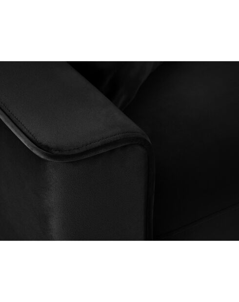 Canapé Velours Convertible 3 places  avec Coffre Cartadera noir - 222x100x92 cm