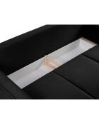 Canapé Velours Convertible 3 places  avec Coffre Cartadera noir - 222x100x92 cm