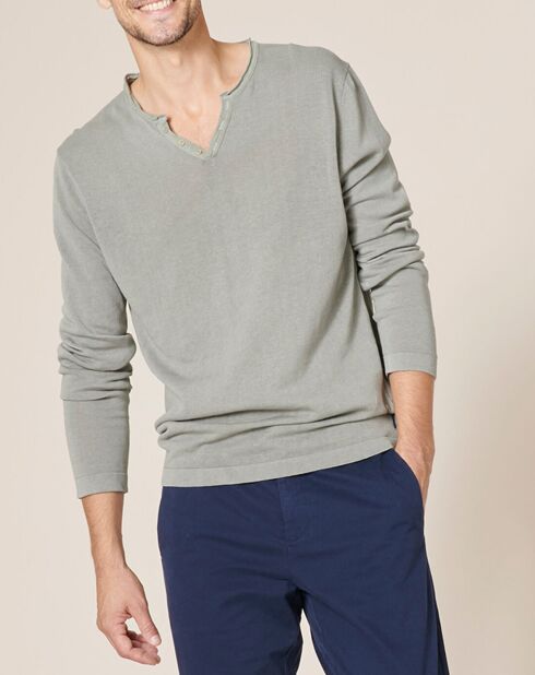 Pull en Lin & Coton Mikael gris