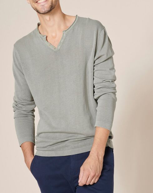 Pull en Lin & Coton Mikael gris