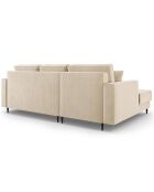 Canapé d'angle Gauche Convertible avec Coffre en velours côtelé Fano beige - 242x174x89 cm