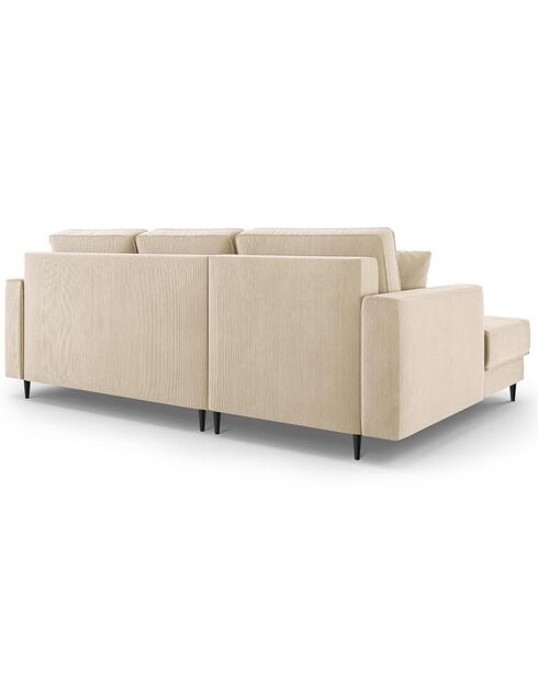 Canapé d'angle Gauche Convertible avec Coffre en velours côtelé Fano beige - 242x174x89 cm