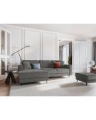 Canapé d'angle Gauche Convertible avec Coffre en velours côtelé Fano gris - 242x174x89 cm