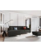 Canapé d'angle Gauche Convertible avec Coffre en velours côtelé Fano noir - 242x174x89 cm