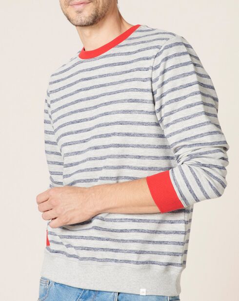 Felpa Racine a righe grigio/blu scuro