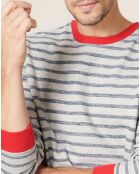 Sudadera Racine de rayas gris/azul marino