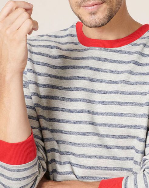 Felpa Racine a righe grigio/blu scuro