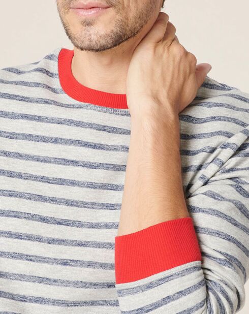 Felpa Racine a righe grigio/blu scuro