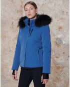 Veste De Ski Extensible Fourrure véritable Lou bleu crépuscule